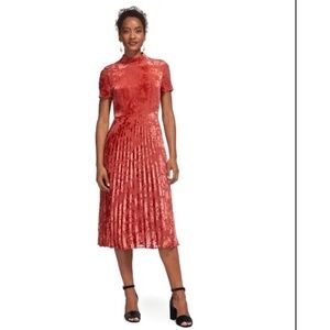 Harlow Pleated Devore Dress Size 4 By Whistles